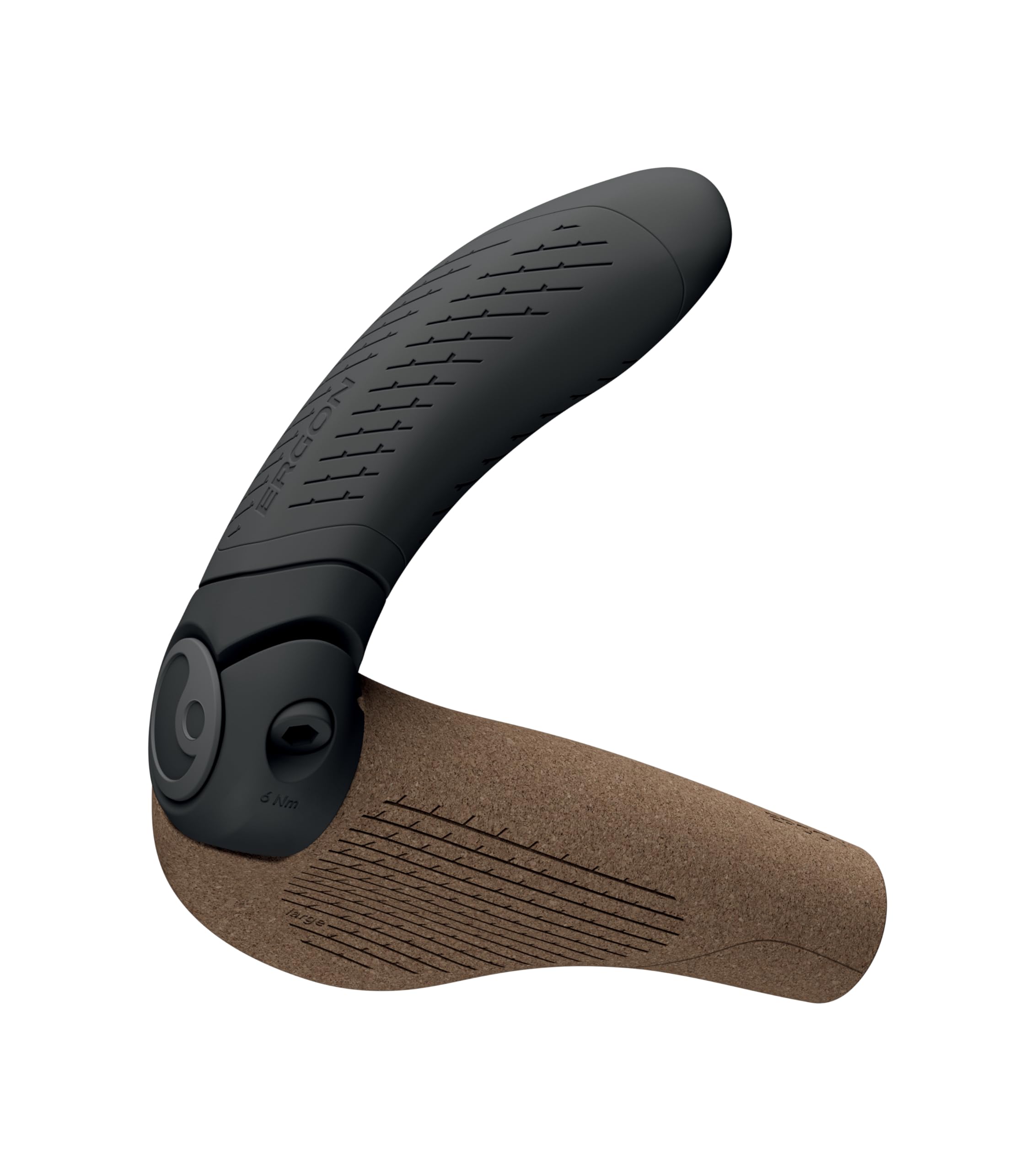 Ergon GP4 EVO Fahrradgriffe mit eingebauten Lenkerenden, Biokork, groß