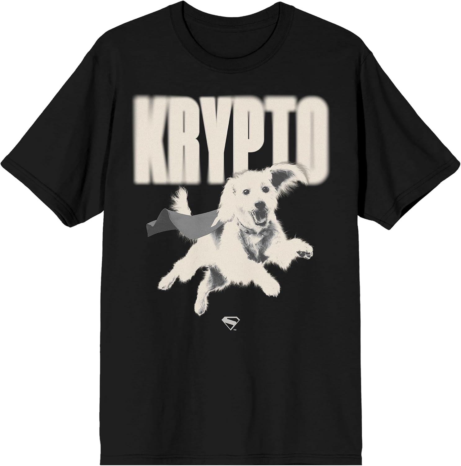 Supergirl Movie (2026) Krypto B&W Art Men's Black Crew Neck Short Sleeve T-Shirt
