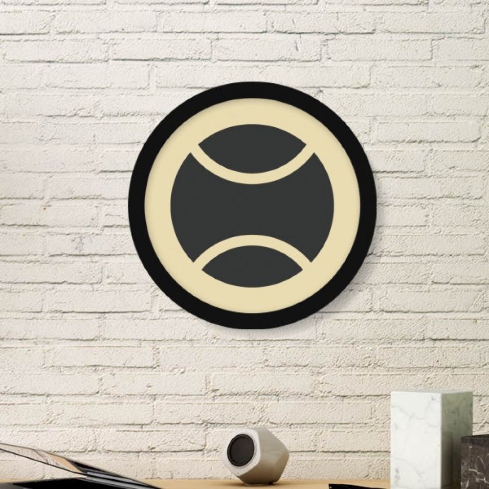 Motif art peinture cadre rond base-ball bois noir bureau