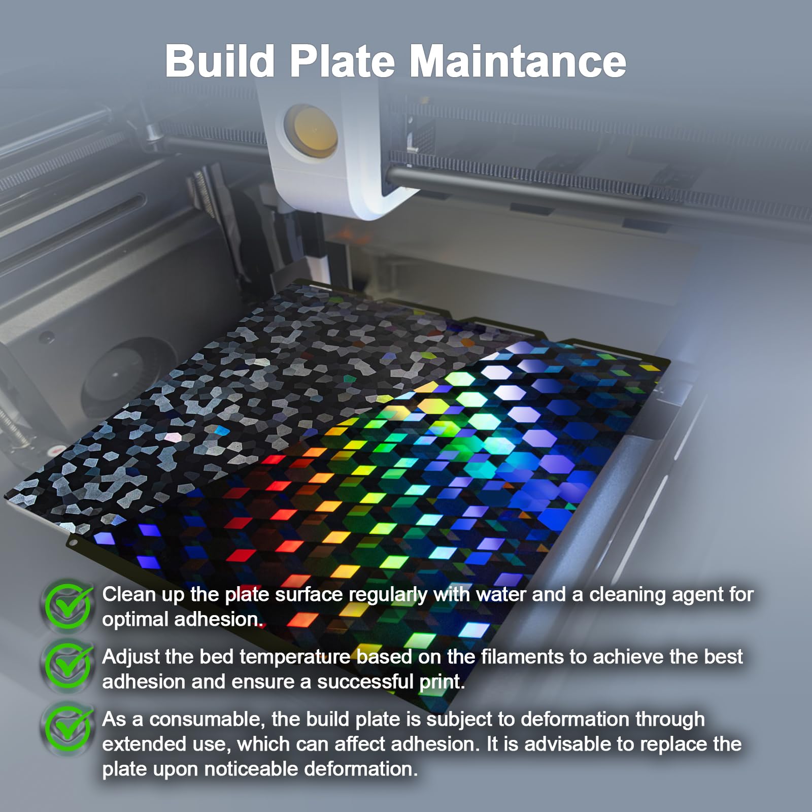 IdeaFormer Placa de impresión U1 PEG para Snapmaker 276 x 293 mm
