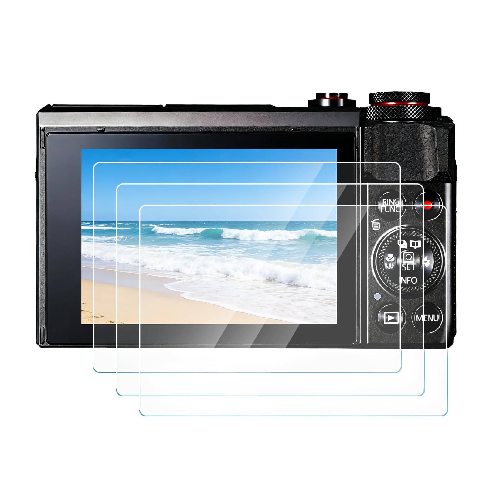 Screen Protector for Canon G7X Mark III Digital Camera,9H Hardness Tempered Glass Film with Olephobic Layer Coated for G7X Mark III,High-Definition Clarity,Anti-Scrach,Anti-Bubble,Anti-Fingerprint