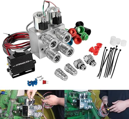 Kit de multiplicador hidráulico válvula de colector divisordesviador SCV con acopladores y accesorios de control de caja de interruptor convierte 1
