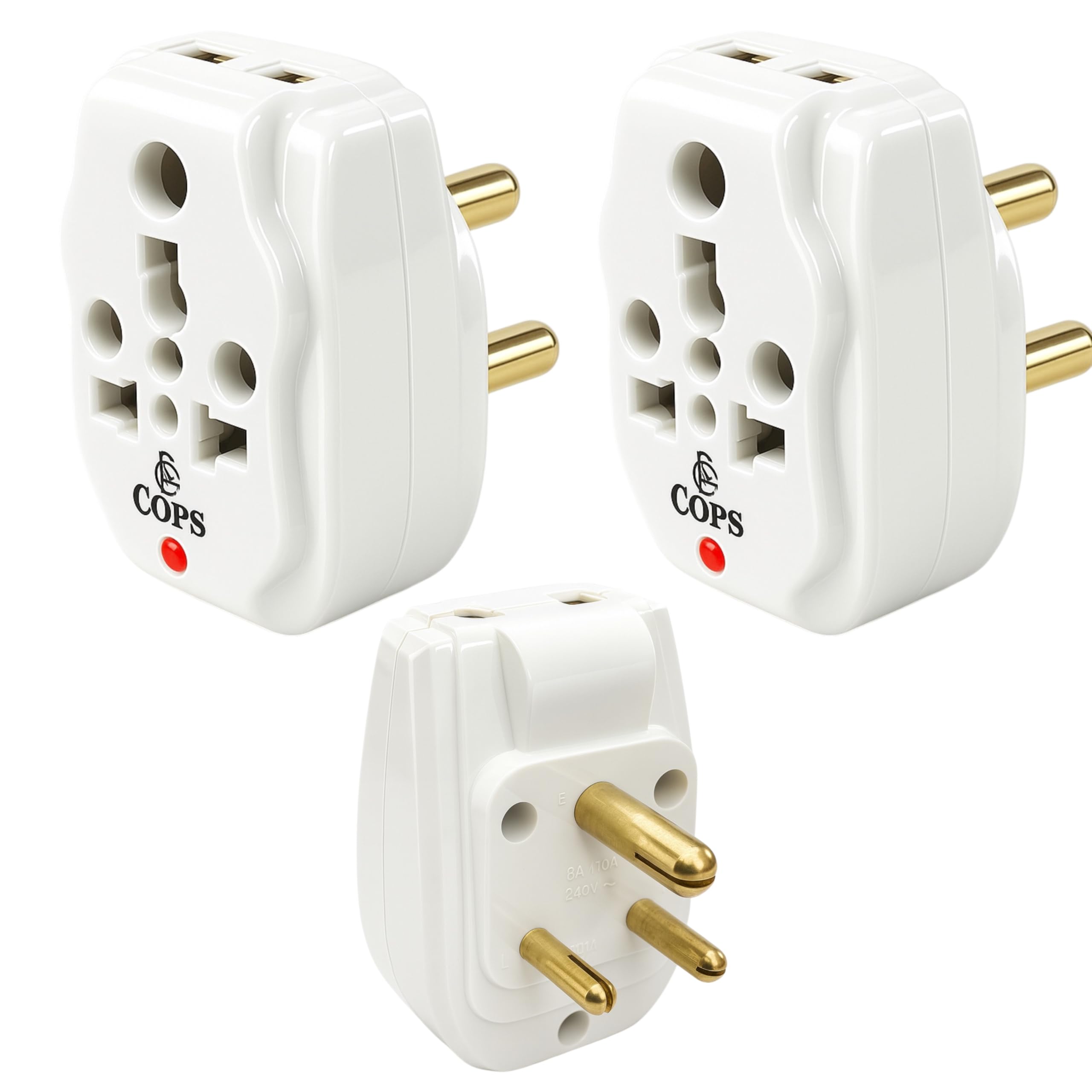KAVANA Cops 6 amp to 16 amp Converter/Conversion Plug 3 pin Multiplug Converts 6A Socket to 16 A Socket for Geysers, A/C,Refrigrator,Microwave,etc for Indian and International Plugs Pack of 2-picture-12