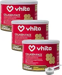Vhita Colágeno Hidrolisado Verisol Com Ácido Hialuronico Em Pó Neutro 120gr - 3 Potes