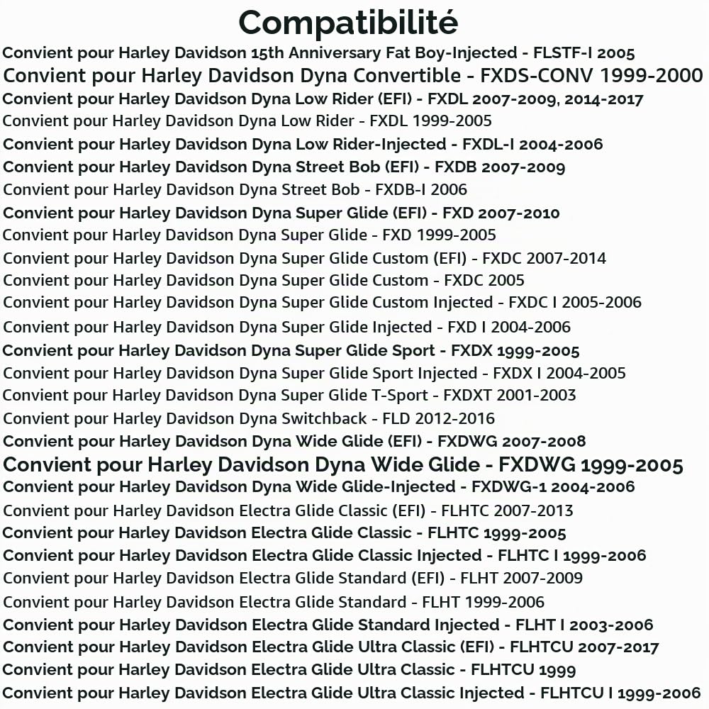 Riloer Feu arrière de feu arrière de moto à LED pour la plupart des modèles Compatible avec Harley-Davidson, Noir Câblage requis