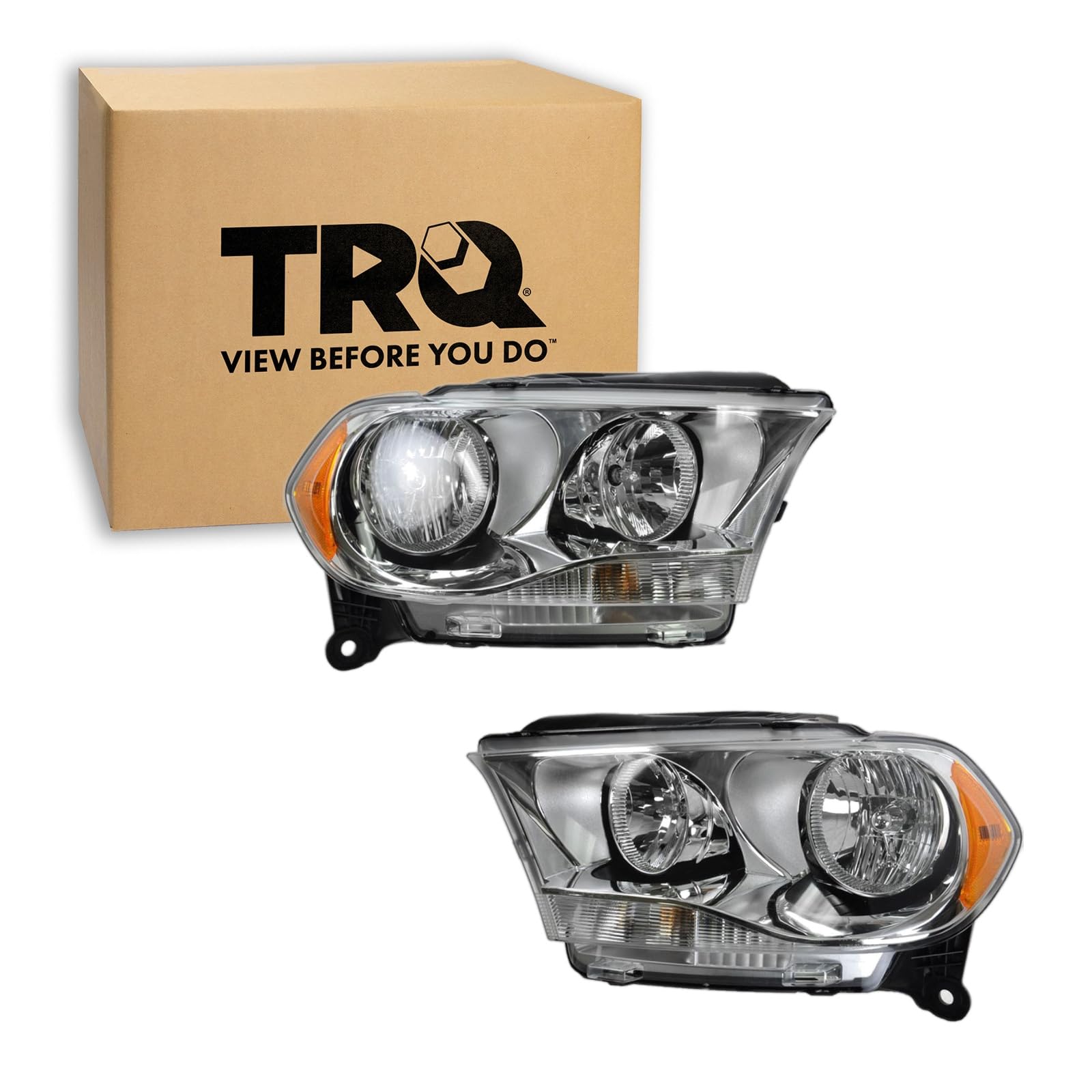 TRQ Headlight Assembly Set CH2502228 for 2011-2013 Dodge Durango