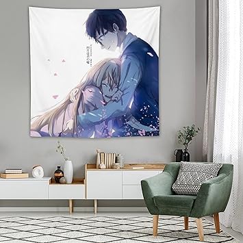 Amazon Co Jp 四月は君の嘘 エモい タペストリー アニメ オシャレ インテリア 高級ポリエステル 耐久性 壁飾り 間仕切り カーテン グッズ 誕生日 ギフト 無臭無味ピクニック適用 ホーム キッチン