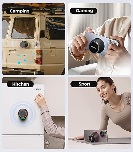 Miniatura 8 de Pequeño altavoz Bluetooth regalos para adolescentes: regalos de San Valentín para él y ella, altavoz magnético portátil 3 en 1 con luces de 9 modos,