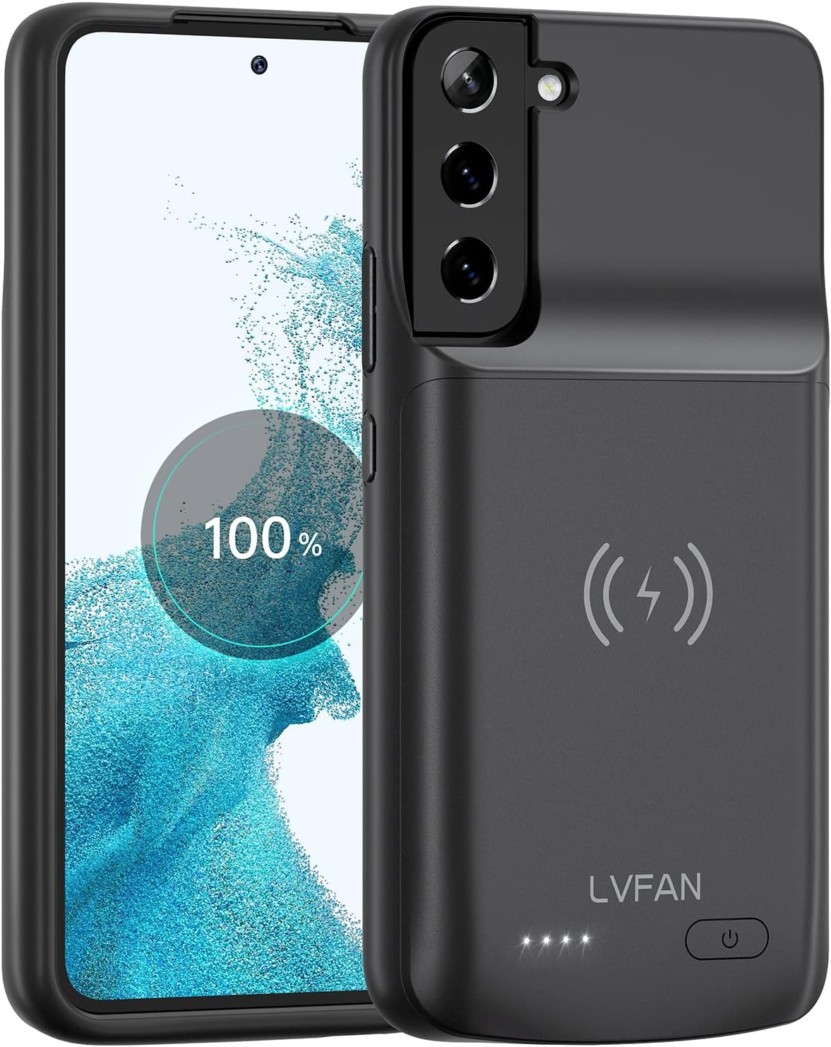 LVFAN Battery Case for Samsung Galaxy S22 Plus 6.5inch, Fast Charging & Wireless Charging Slim 4800mAh Backup Battery Pack, Extended Battery Charger Case for Samsung S22+Plus