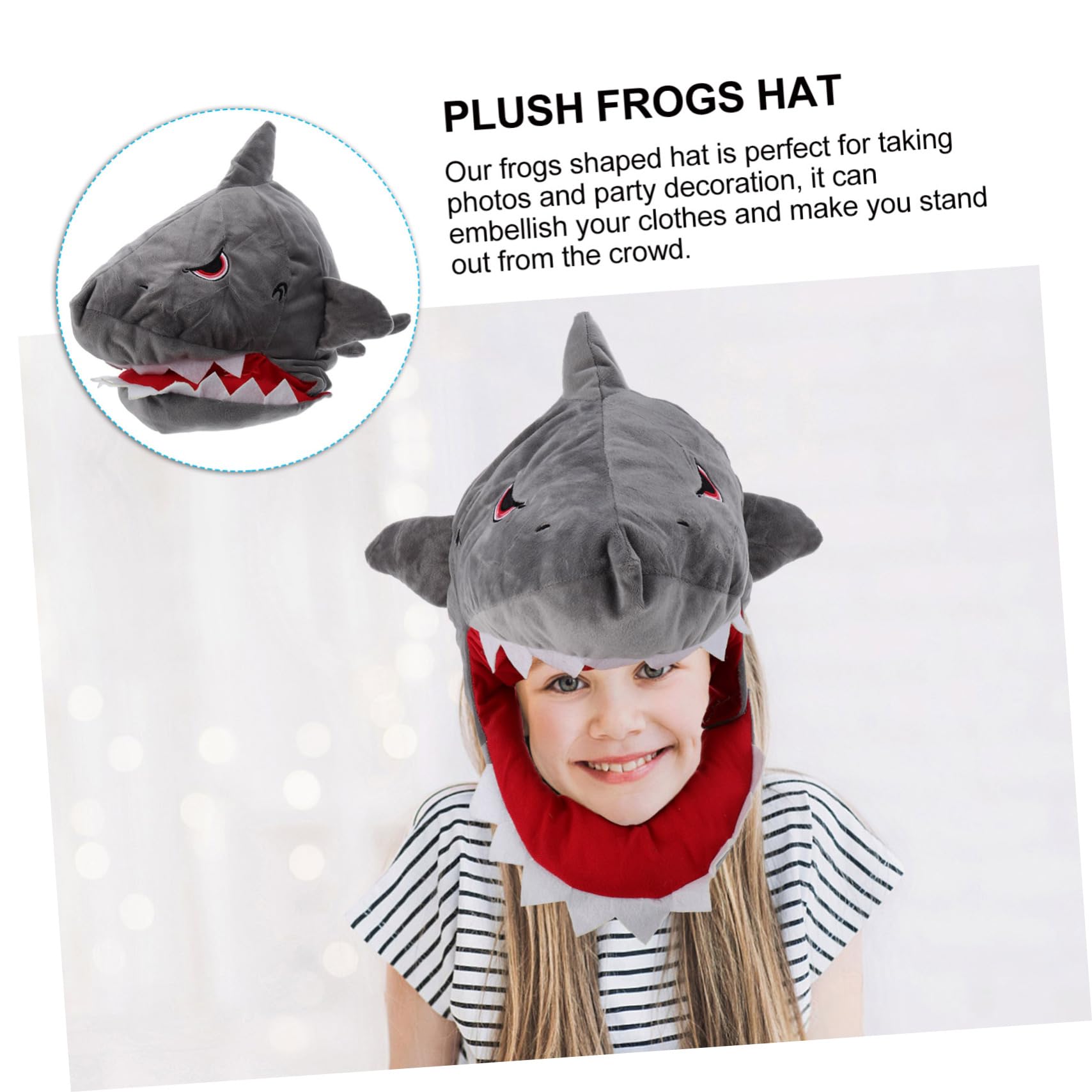 Toyvian Cappello da Carnevale a Forma di Squalo in Peluche Verde Cotone Pp, Comodo da Indossare e Facile da Usare per Feste e Photo Booth Divertenti