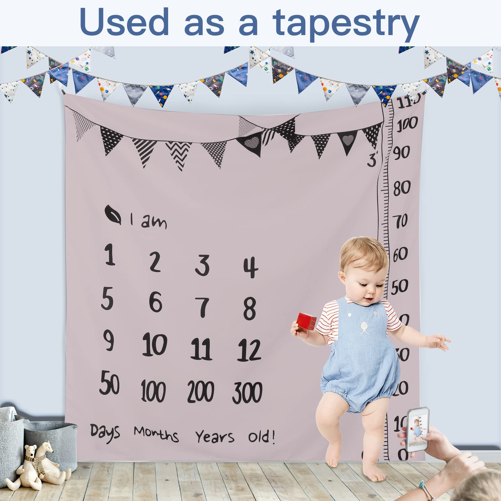 Gift Baby Milestone Blanket For New Mom Milestone Tapestry Nursery