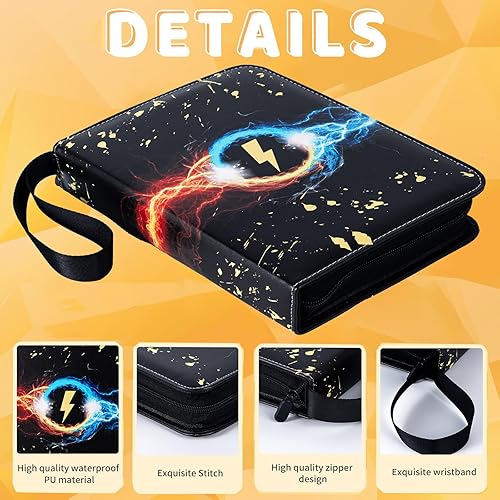 Miniatura 2 de Carpeta de tarjetas de 9 bolsillos, 900 bolsillos con 50 fundas extraíbles para tarjetas de tamaño estándar, carpeta de tarjetas coleccionables TCG,