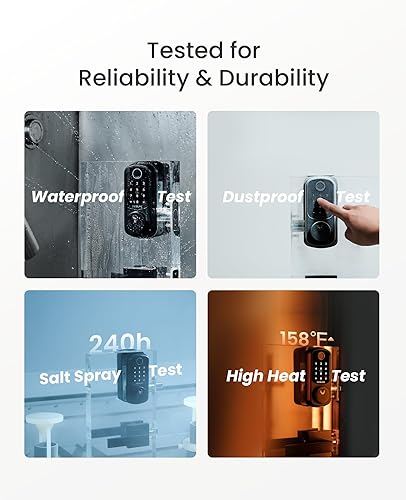 Miniatura 7 de DESLOC B200 Cerradura de puerta de entrada sin llave con juego de manija, cerraduras inteligentes para puerta delantera, cerradura inteligente de