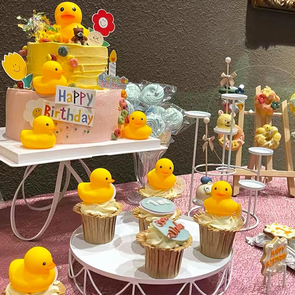 Impermeabile No Squeak No Hole No Bebe Noise 20 pezzi 7,6 cm gomma divertente giallo anatra bagno piscina giocattolo senza foro per doccia bambino vasca da bagno giocattolo festa di