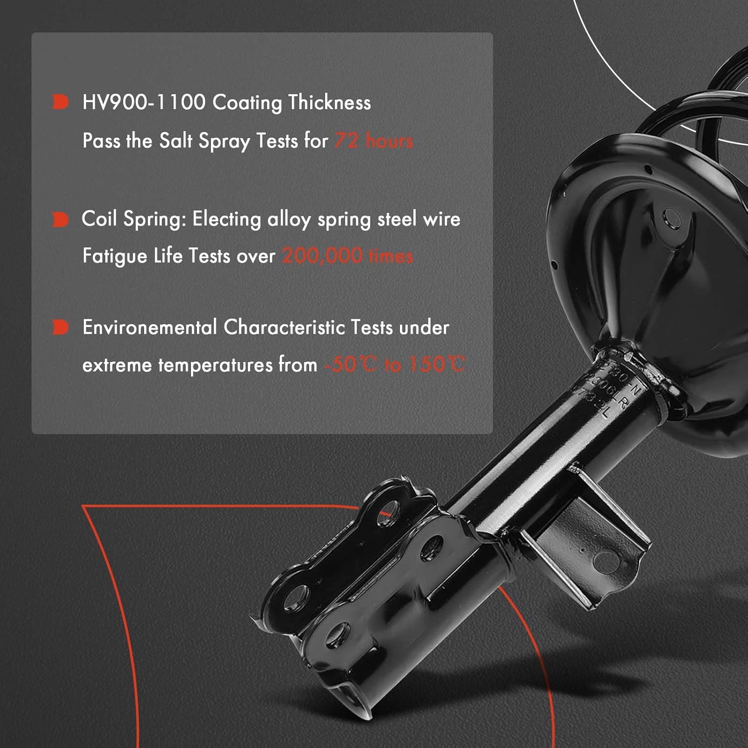 A-Premium Front Strut Assembly Compatible with Hyundai Elantra [Sedan] 2007 2008 2009 2010-2x Replacement Suspension Complete Strut Shock Absorber with Coil Spring