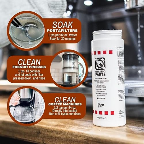 Miniatura 5 de Espresso Parts Puro Caff - Limpiador para máquina de café expreso de 20 onzas, multiusos, máquinas de espresso residenciales y comerciales, descarga