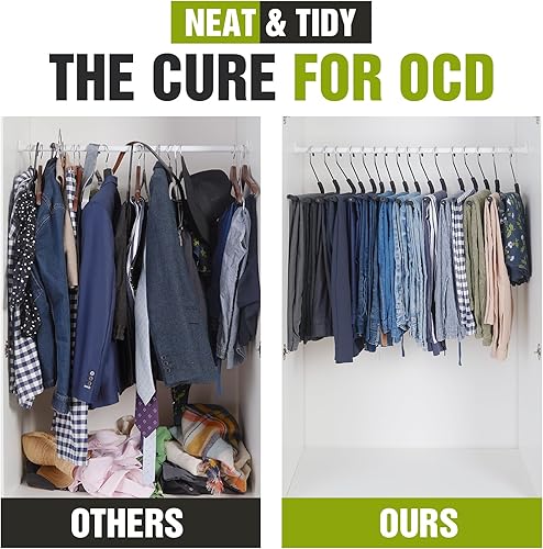 Miniatura 5 de Spring Fever Perchas acolchadas de esponja antideslizante para pantalones - Espuma cromada resistente ahorro de espacio negro 20