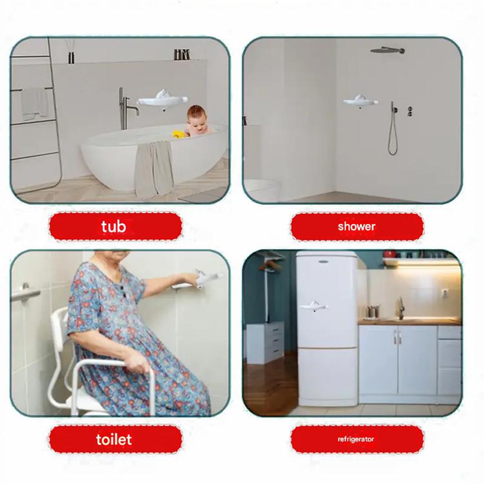 Asidero de montaje en pared para ducha y bañera