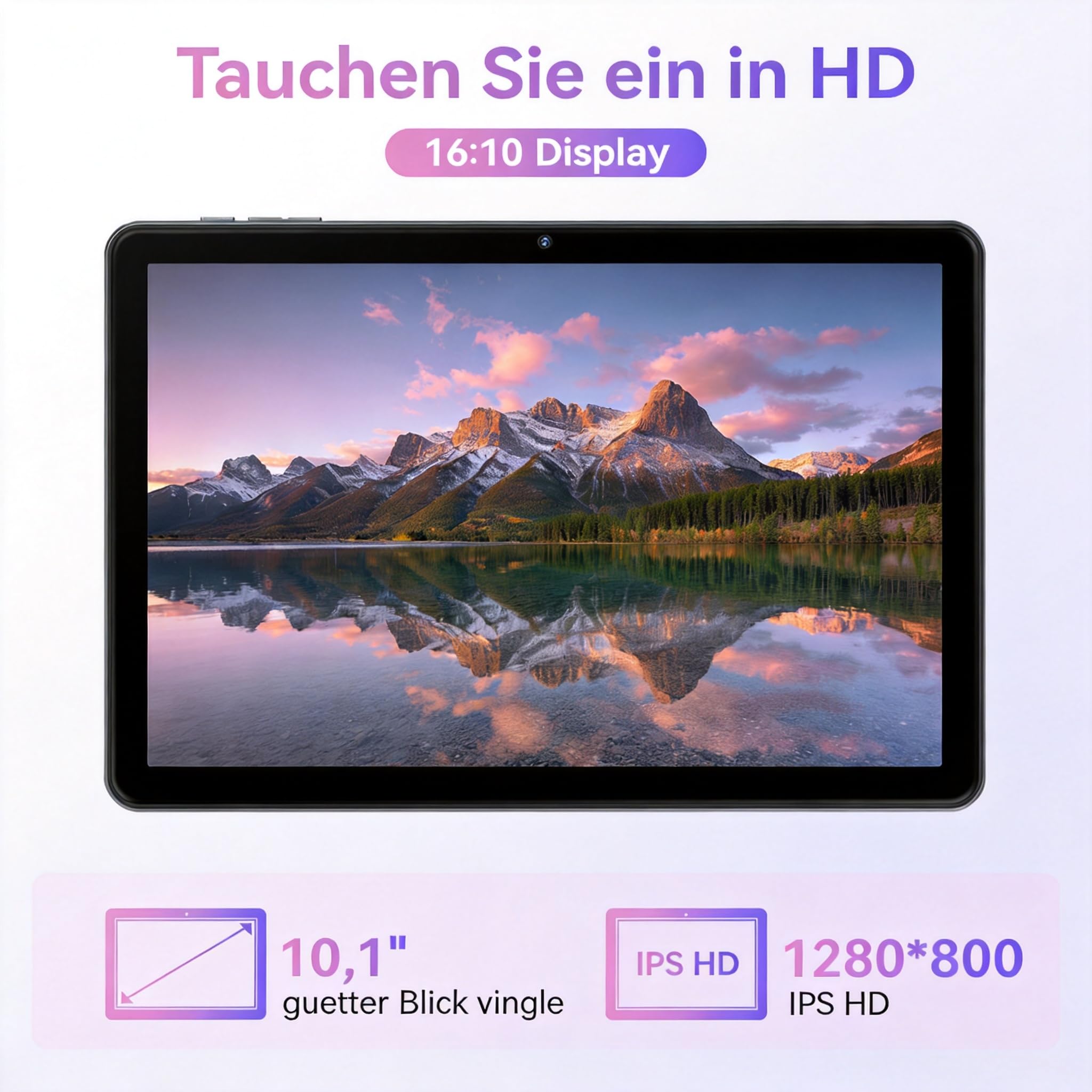 Tablet Android 15 10 Pollici, 18GB RAM (6+12) + 128GB, Octa-Core T30, 1TB Espandibile, WiFi 6, Batteria 6000mAh, Display IPS HD, Widevine L1, GPS, Tablet per Streaming, Grigio