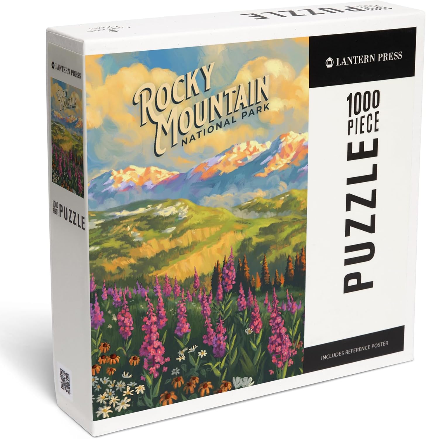 "Lantern Press Rocky Mountain National Park, Colorado, Oil Painting National Park Series, 1000 Piece Jigsaw Puzzle for Adults, Made in USA with Reference Poster"