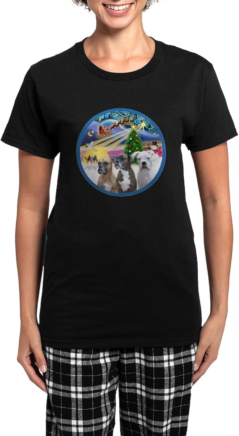 CafePress R Xmasmagic 3Boxers Women's Dark Pajamas Womens Novelty PJ Sleepwear