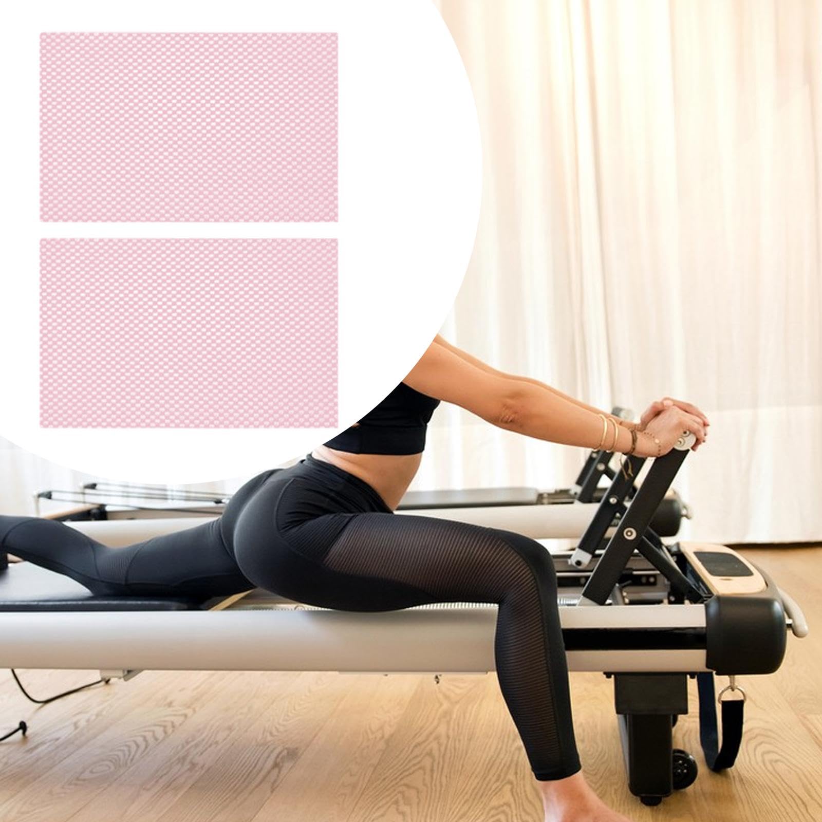 Oshhni 2 Piezas Tapete Antideslizante Pilates Protector Superficie Reformer Almohadilla PVC Resistente para Uso en Hogar Gimnasio Cajones Baño Sala de, 30cmx20cm