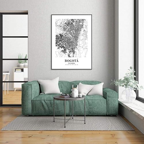 Miniatura 9 de Eleville 8X10 sin marco Bogotá Colombia Vista de la Ciudad Resumen Camino Moderno Mapa Arte Impresión Póster de Pared Oficina Decoración del Hogar