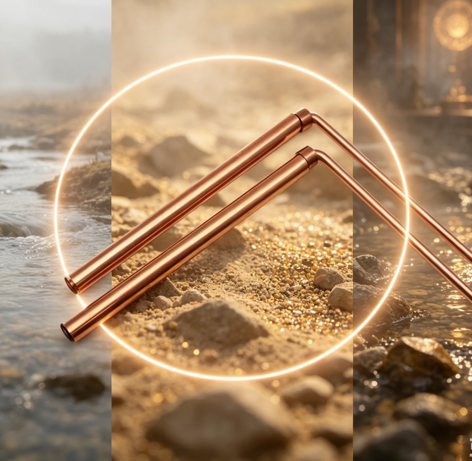 ATUIO Spirit Hunter 99.9% Copper Dowsing Rod- 2PCS Divining Rods with Bag - Detect Gold, Water, Ghost Hunting etc.