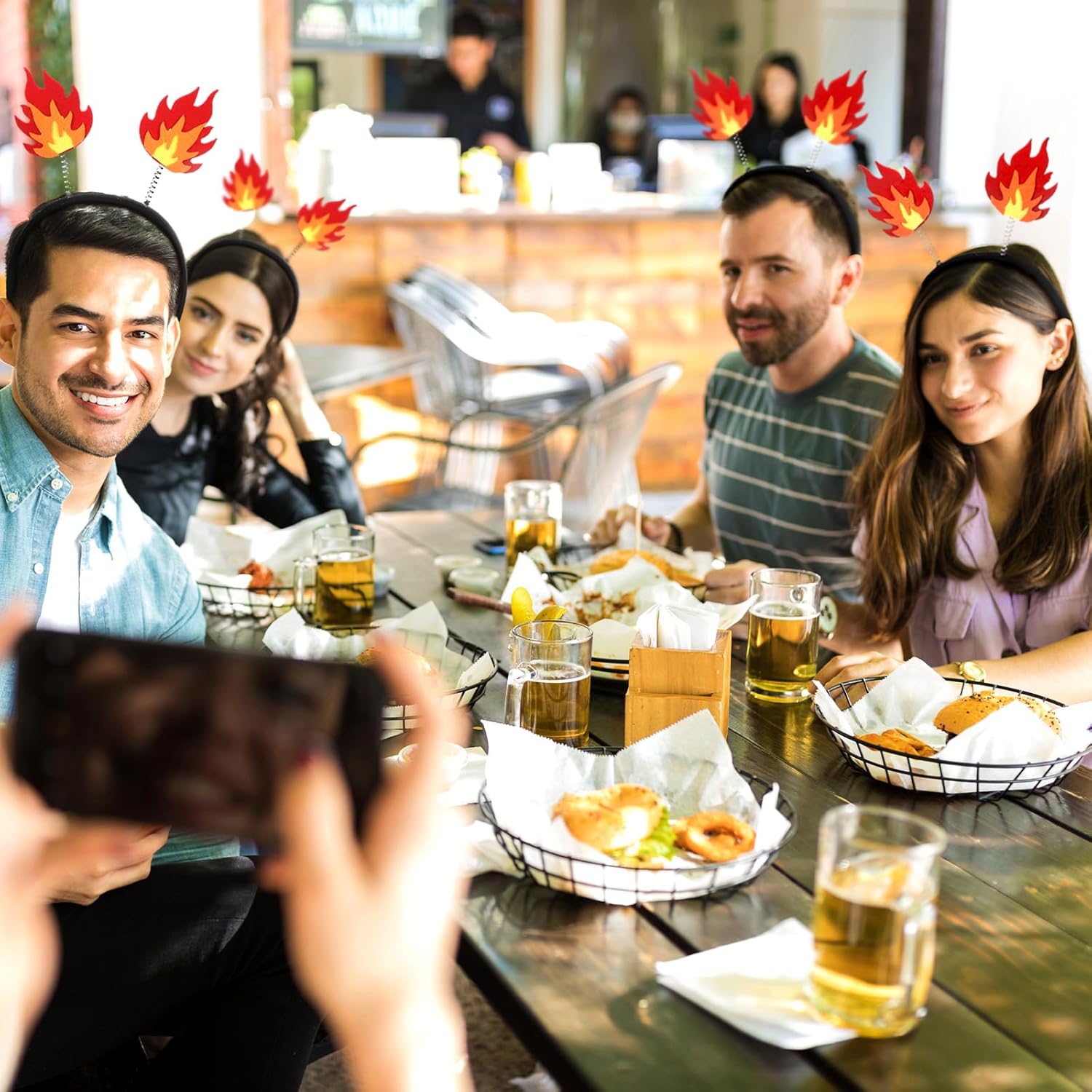 8 Pcs Flame Headband Fire Headpiece Flame Crown Felt Fire Accessories for Carnival Costume Cosplay Party Photo Props - Image 6