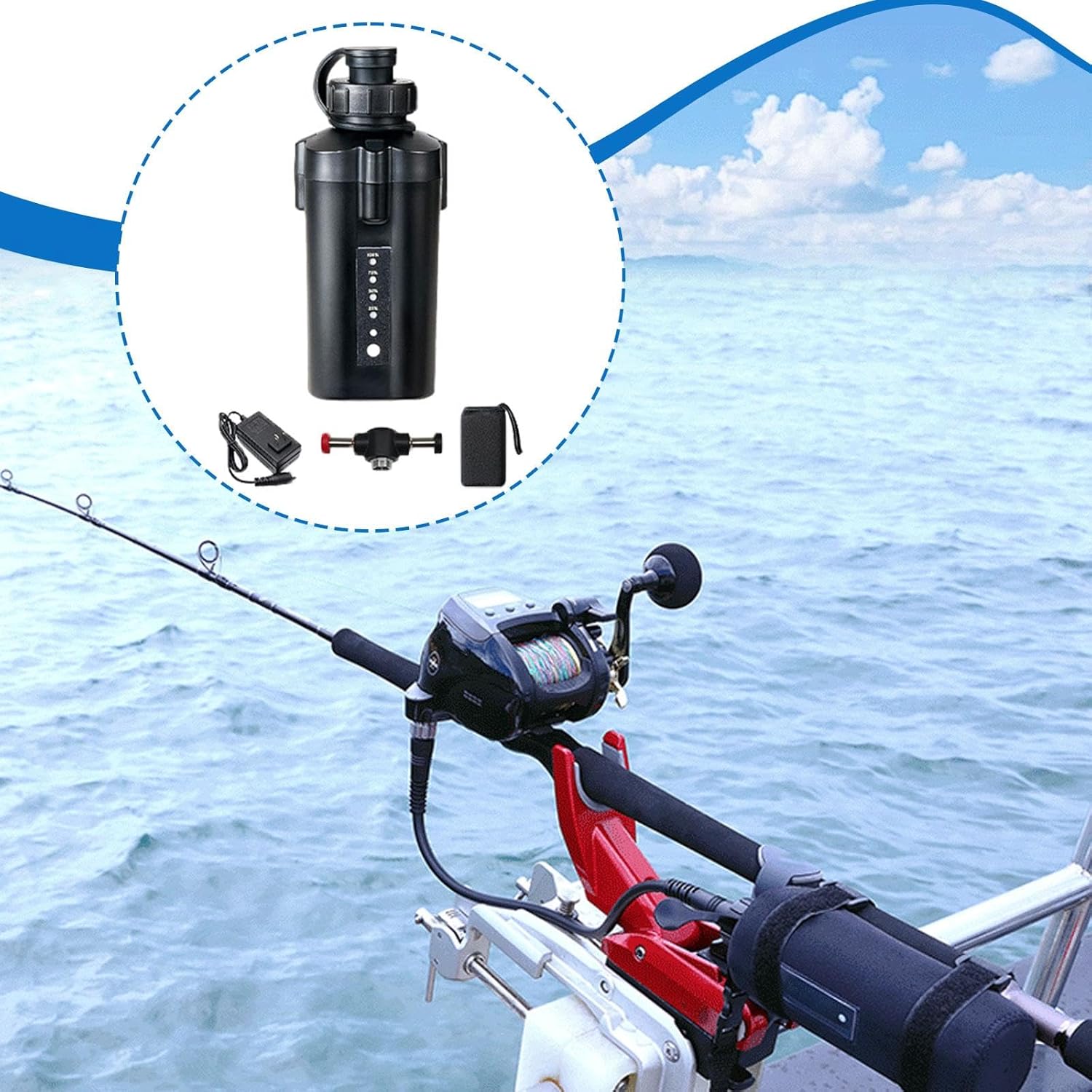 Electric Fishing Reel Battery 14.8V Replacement Compatible with 600 9000 Series - Premium Professional Accessory