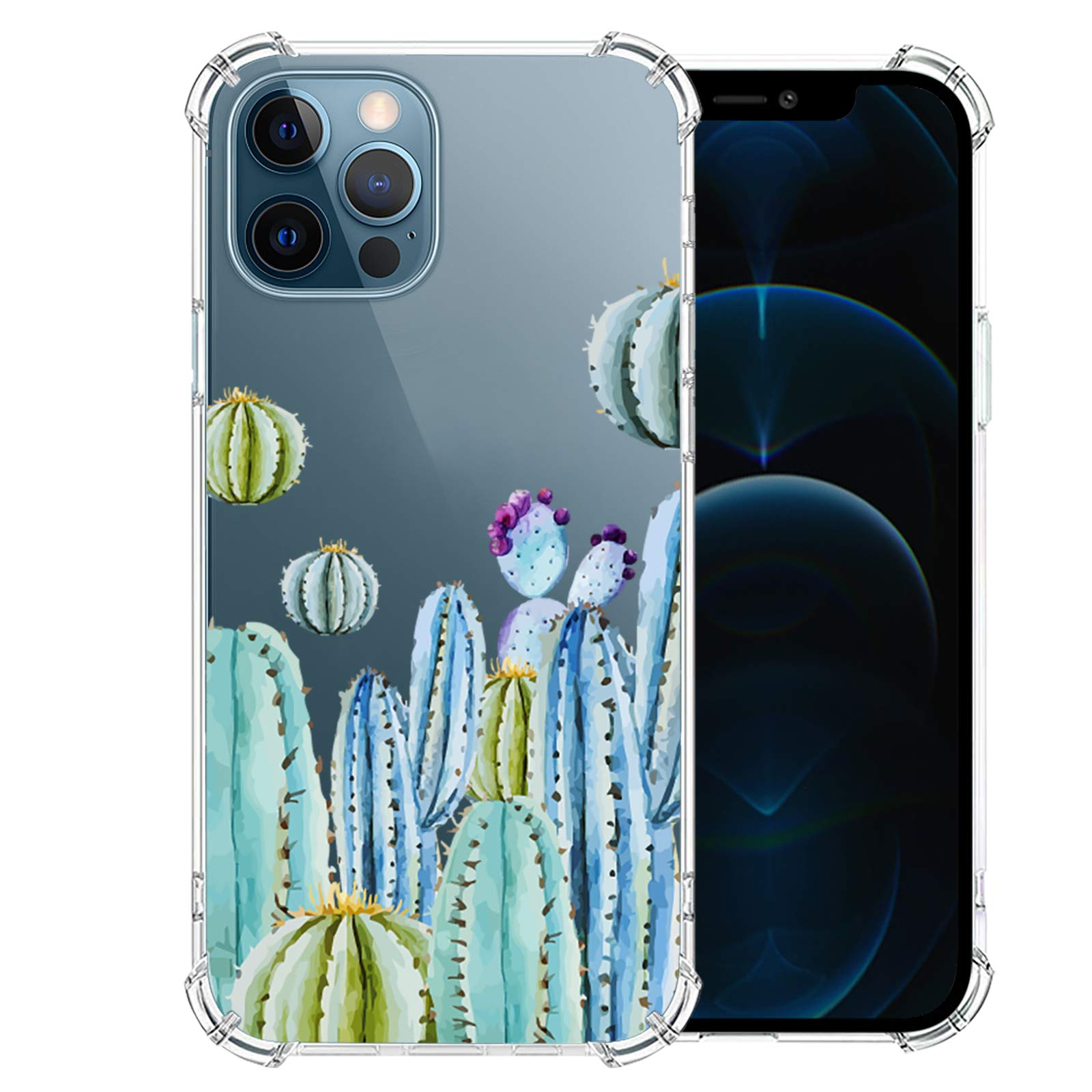 iPhone 12 Pro max Case Clear TPU - TPU Design Soft & Flexible Rubber Shockproof Protector TPU Bumper Silicone Slim Protective Flower Pattern Girl & Women Cute Cover for iPhone 13 Pro max-1