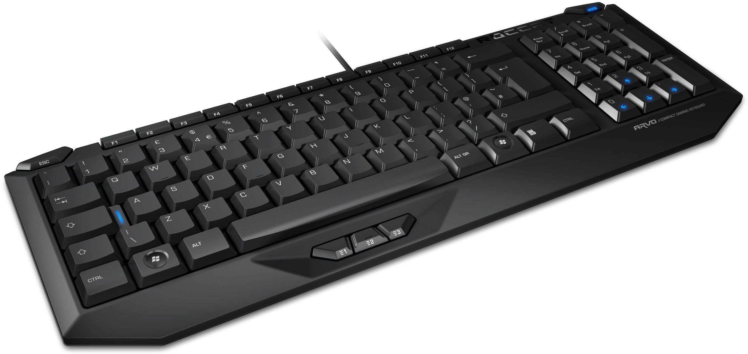 Roccat Arvo - Teclado Gaming (QWERTY Español, USB, iluminación LED), Negro