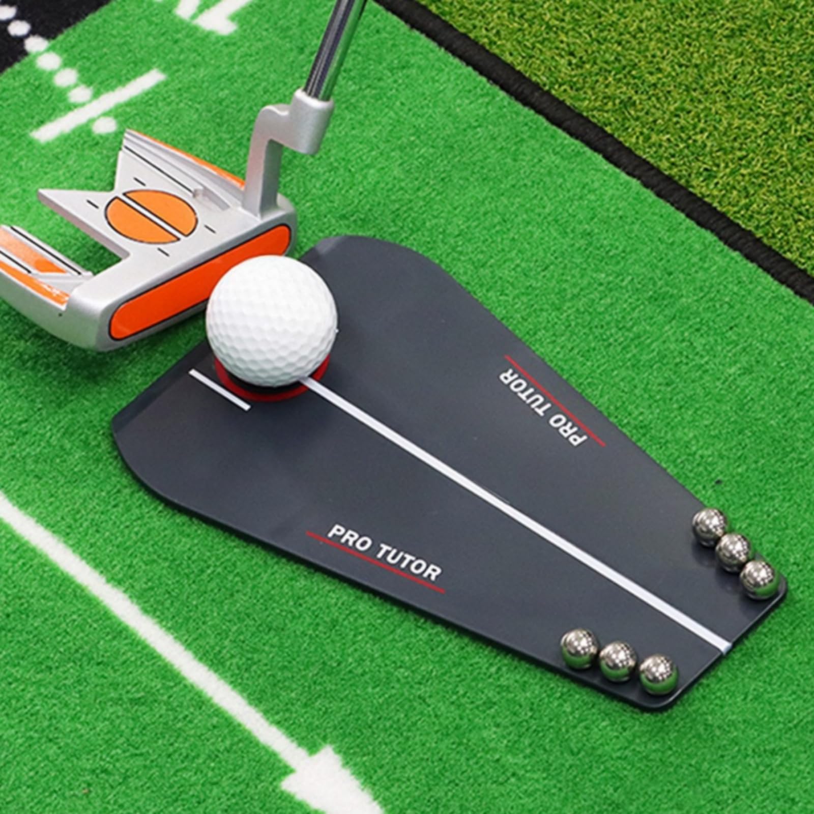 Tavola di Pratica del Putting da Golf Tavola di Pratica del Putting con Sfere in Acciaio Resistente Allenatore Putt da Golf per Ufficio