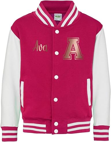 rose gold varsity jacket