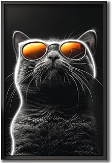 BESTY HOME Wall Artwork with LED Art Print Modern Abstract LED Wall Art