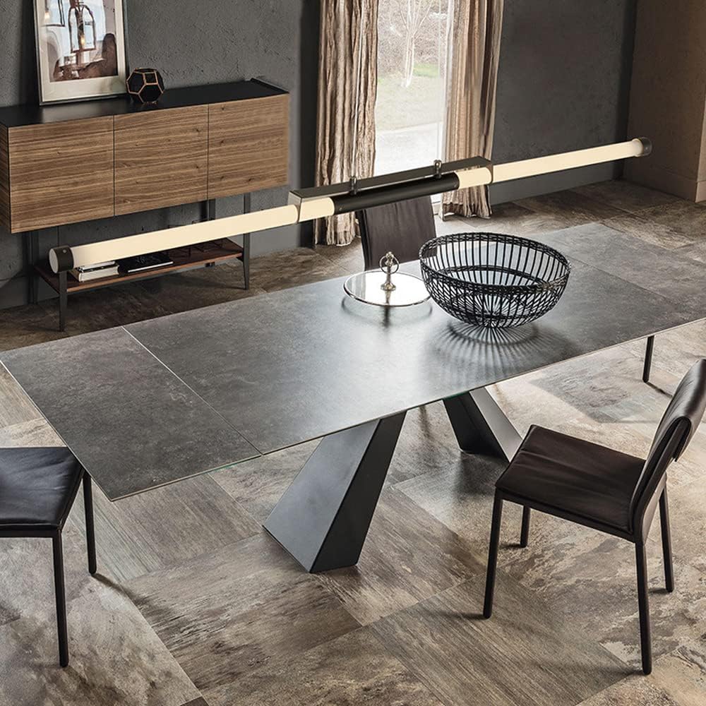 Minimalist LED Pendant Light Linear Chaner Copper Kitchen Island Lighting Fixture, Long Strip Chaners Ceiling Lights Modern Hanging Lamps for Dining Table Bedroom