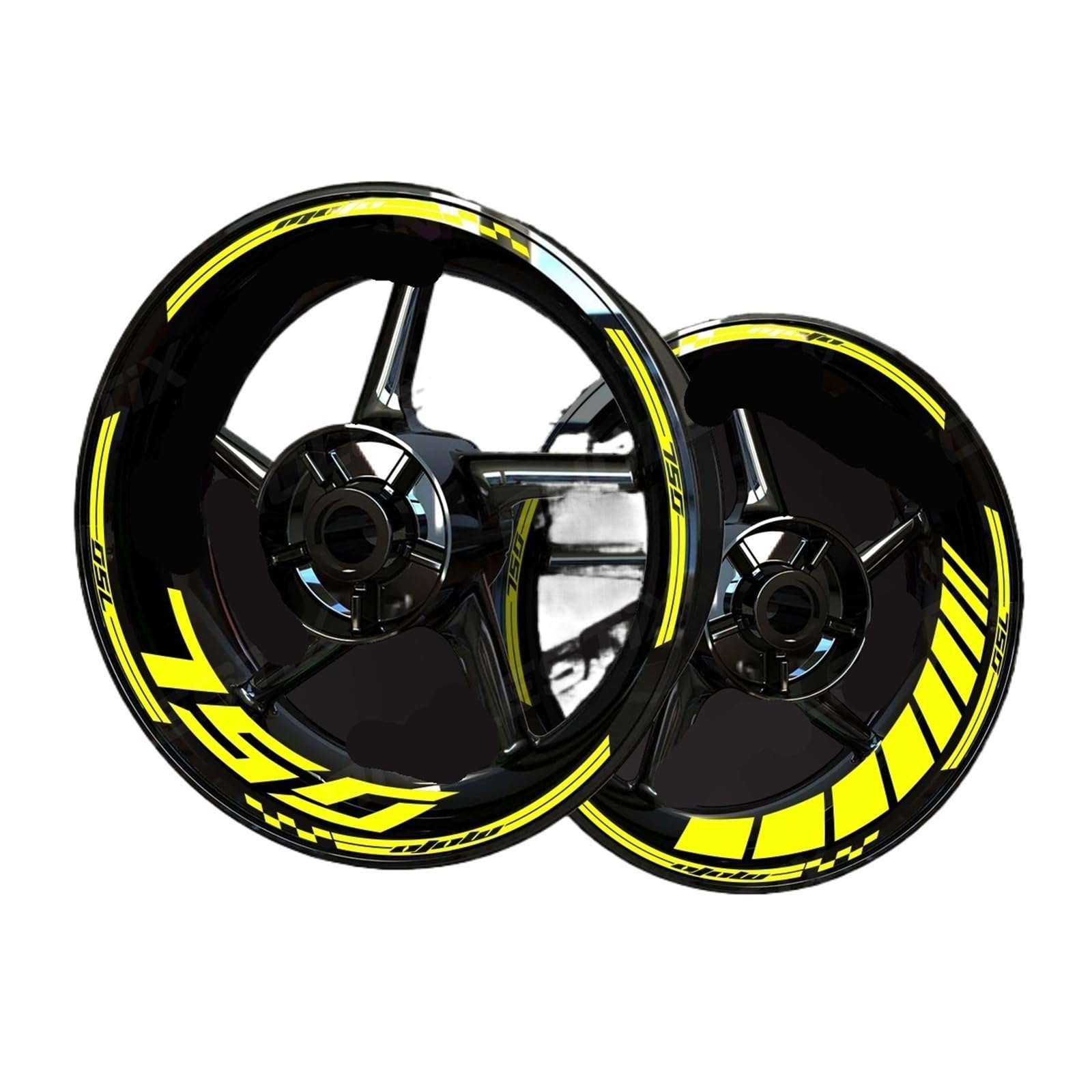 Hub Decals Rim for Z750 Reflective Motorcycle Wheel Sticker Hub Decal Rim Stripe Tape Stripe Tape(High Gloss Yellow)