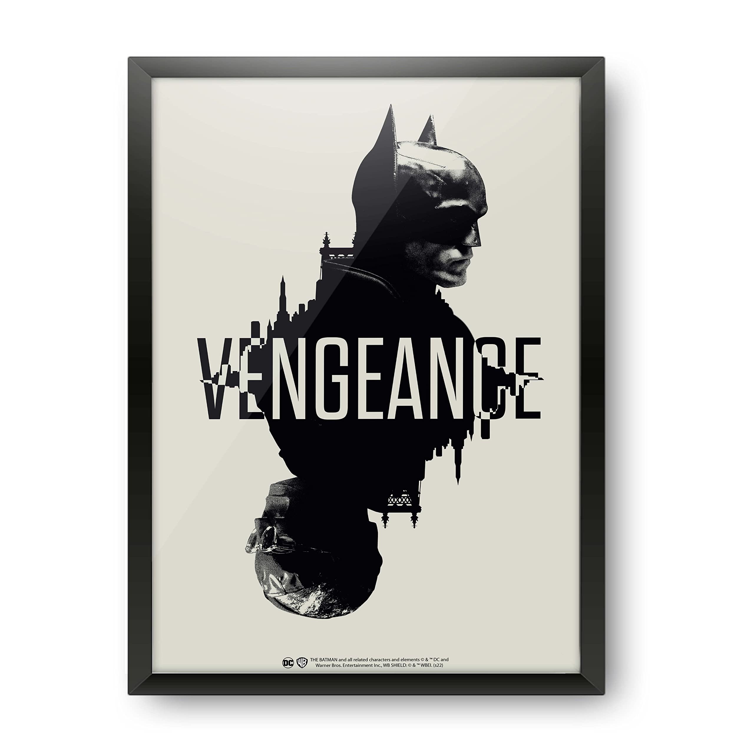 MCSID RAZZ - The Batman vs Riddler gotham vengeance Design A4 Size Wall Poster (With Frame) - Officially Licensed By Warner Bros, USA.
