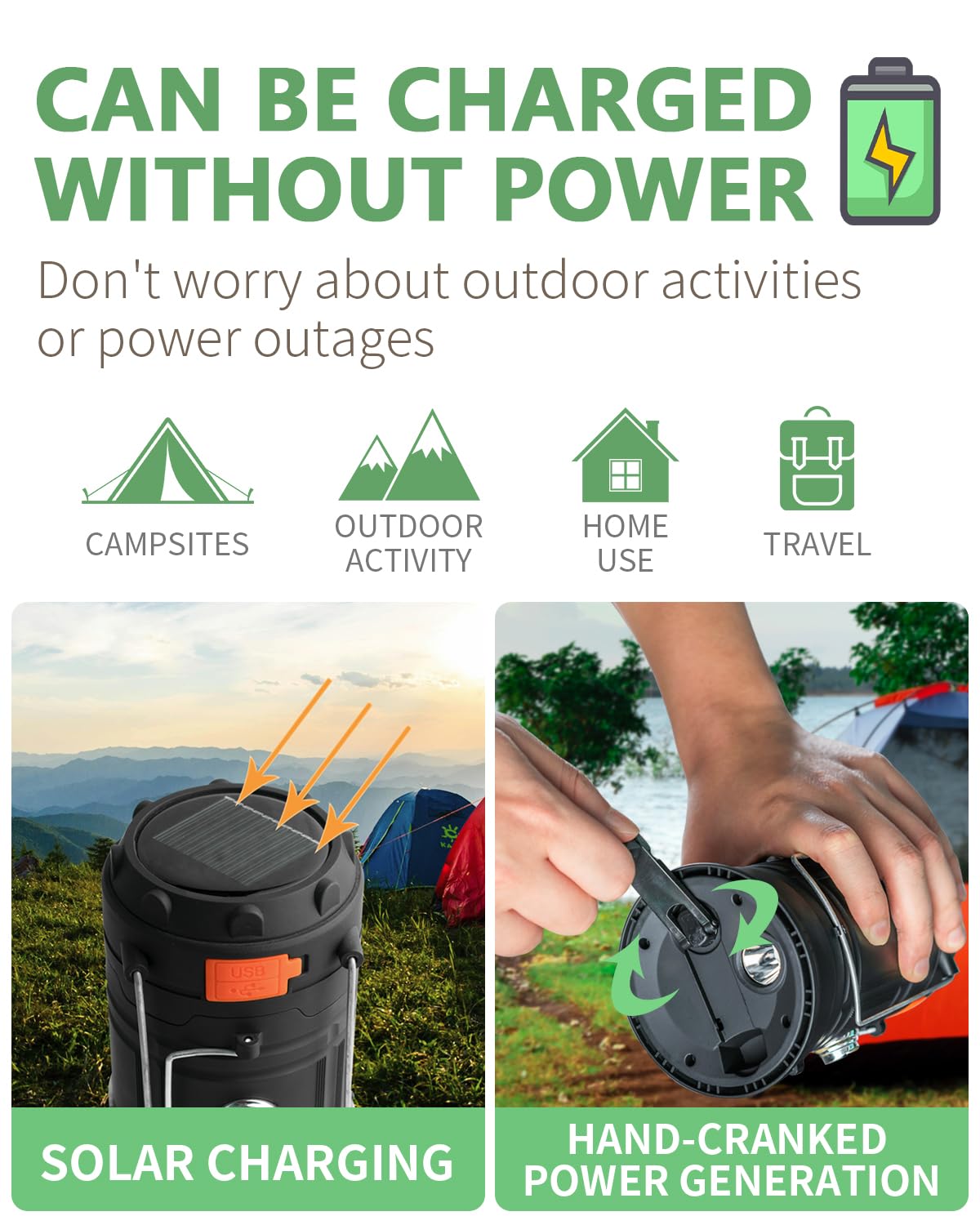 Raddy CL-1 Camping Lantern With SP4 Solar Panel - Rechargeable Outdoor Light