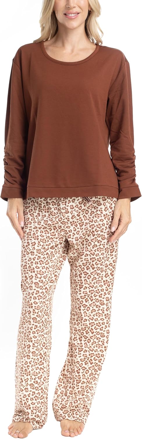 MUK LUKS Sweater Weather Women's Pajama 2-Piece Set, Super Soft Long Sleeve Shirt and Pants, Pijama De Mujer