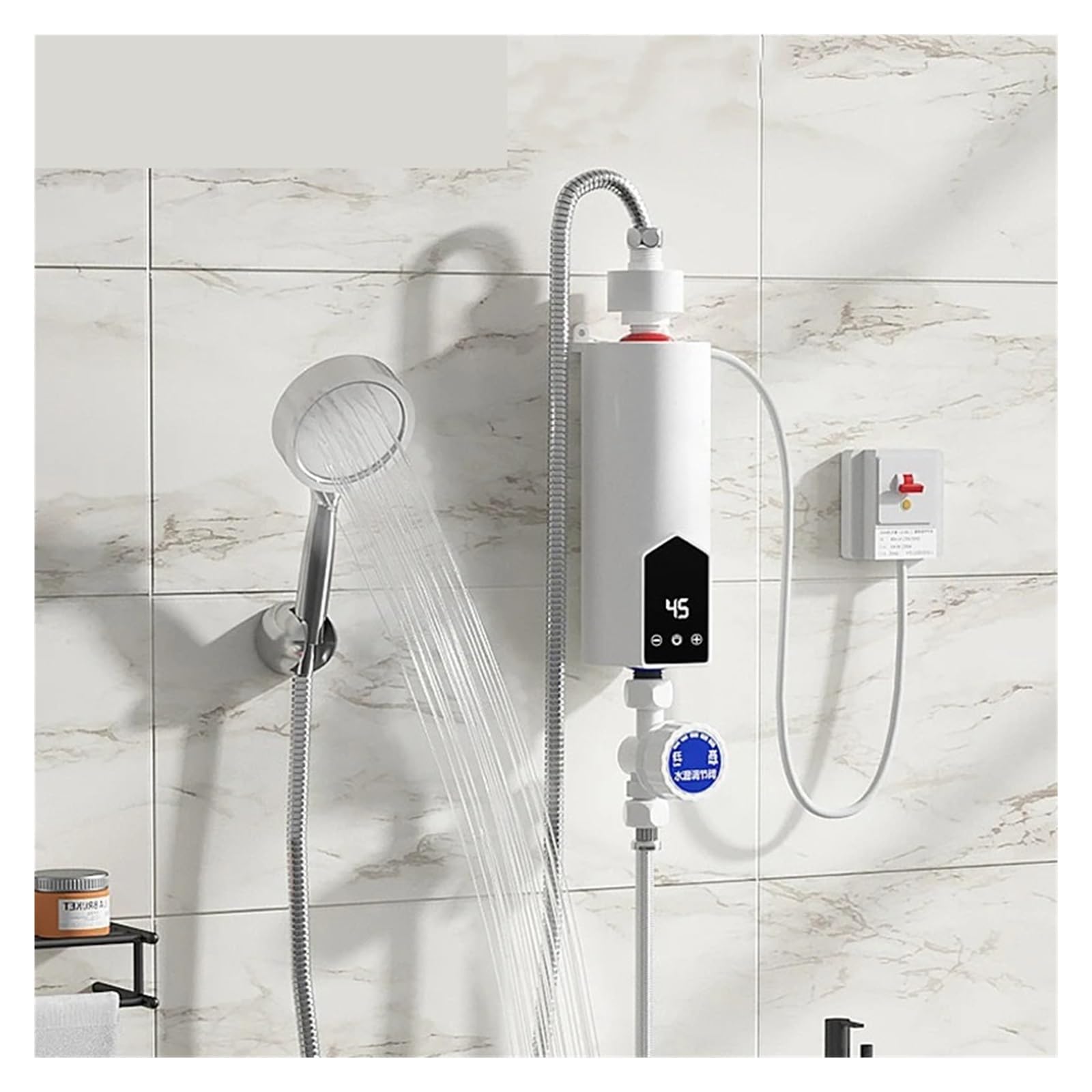 Elektryczny podgrzewacz wody przepływowy, 5500w Kuchnia Łazienka Natychmiastowy Elektryczny Kran Z Podgrzewaczem Wody Natychmiastowy Bezzbiornikowy Podgrzewacz Ciepłej Wody Z Kranu Prysznic do pryszni