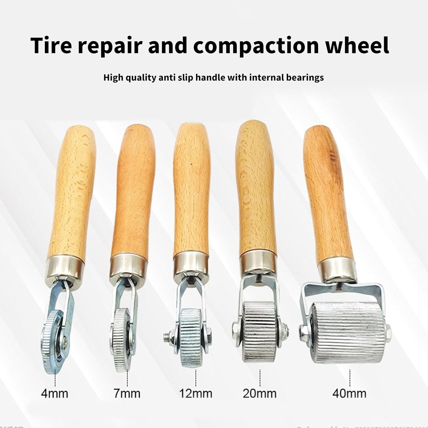 Heavy Duty Ergonomic Motorcycle Muffler Roller Installation Set Featuring Rust Alloy Steel and Wooden Handle Accuracy Muffler Roller for Cars