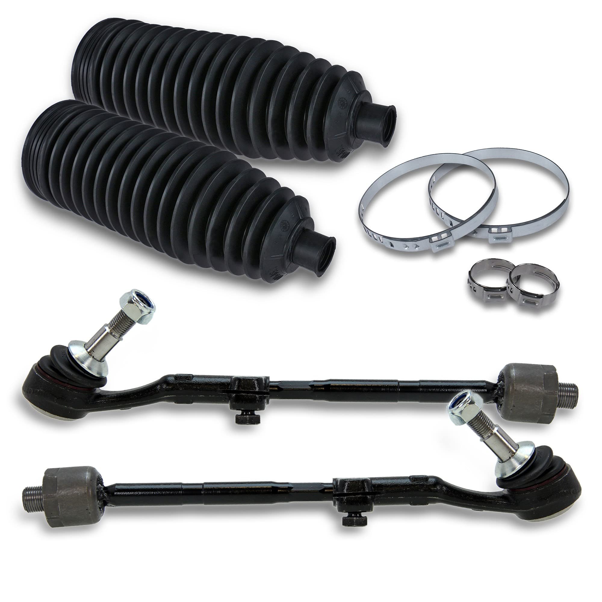 ATEC Germany 2x tirante incl. estremità del tirante anteriore sinistra e destra, 1x set di cuffie per lo sterzo Compatibile con BMW Serie 1 (E81) (E87) (E88) (E82), Serie 3 (E90)