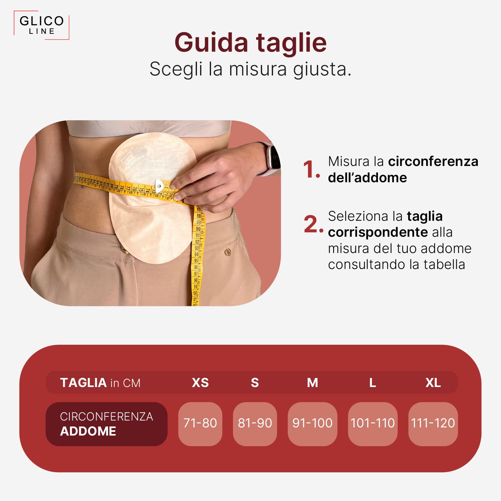 Glico Line Fascia 24 Ore per Stomia Unisex, Ideale per Giorno e Notte, Tasca Interna per Contenere la Sacca, Made in Italy, Nero, M