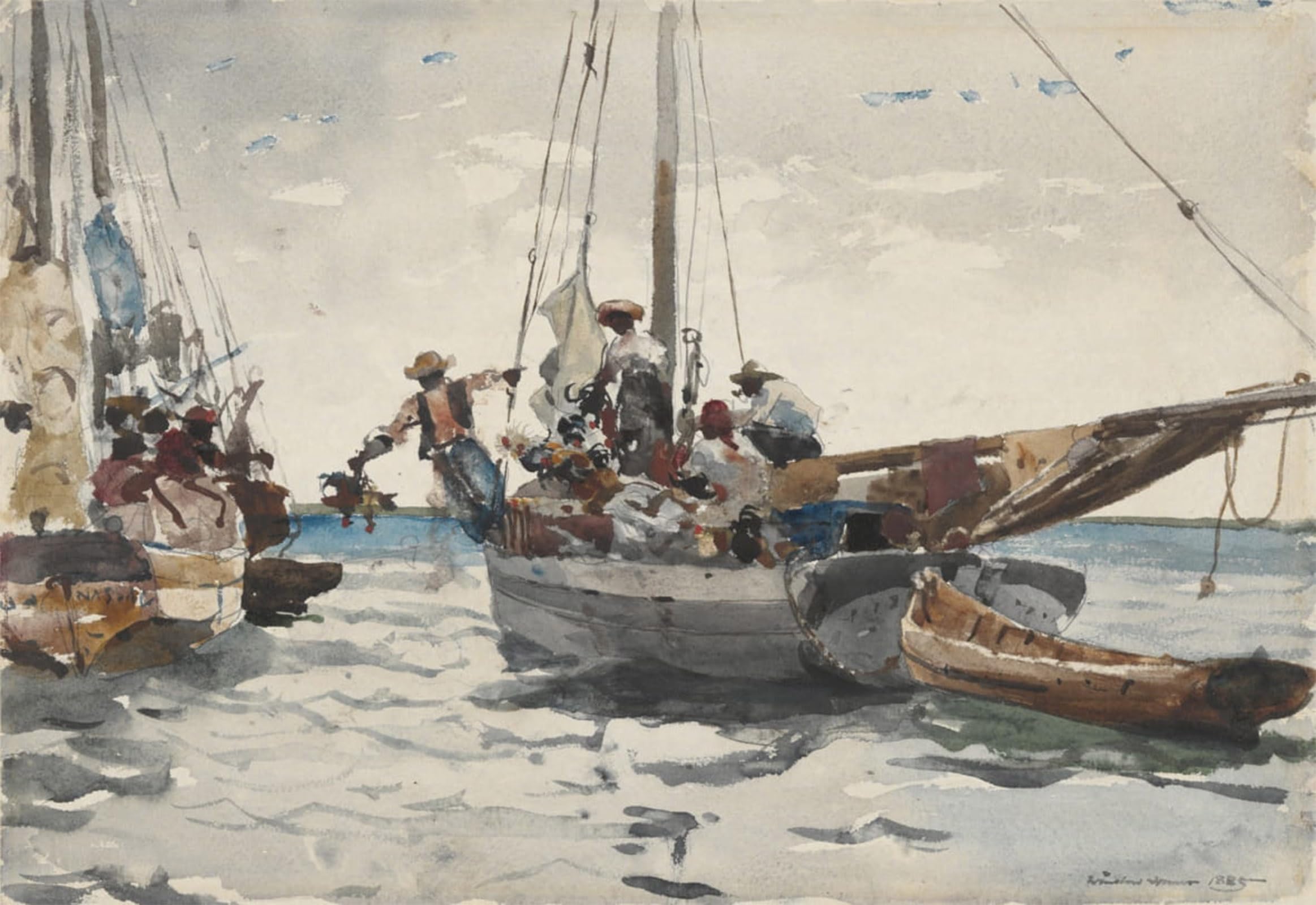 Image Déco D'Art Murale Scène de marché Nassau Winslow Homer - 5