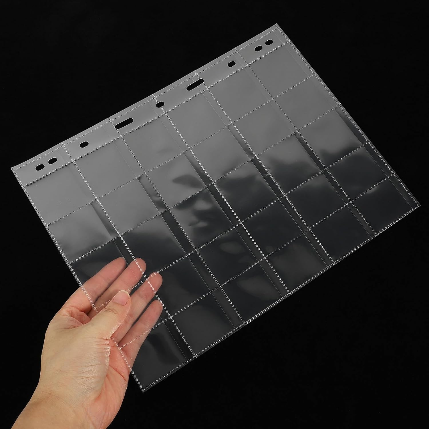 CORHAD 2PCS Stamp Page Protectors: Stamp Collecting Album Pages 30 Pocket - 9 Hole Coin Storage Sheets for Collectors - Safe Preservation Collection Insert
