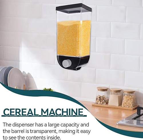 Vista 5 de Cyrank Dispensador de arroz, dispensador de cuentas de lavandería para colgar en la pared, contenedor de almacenamiento de alimentos secos