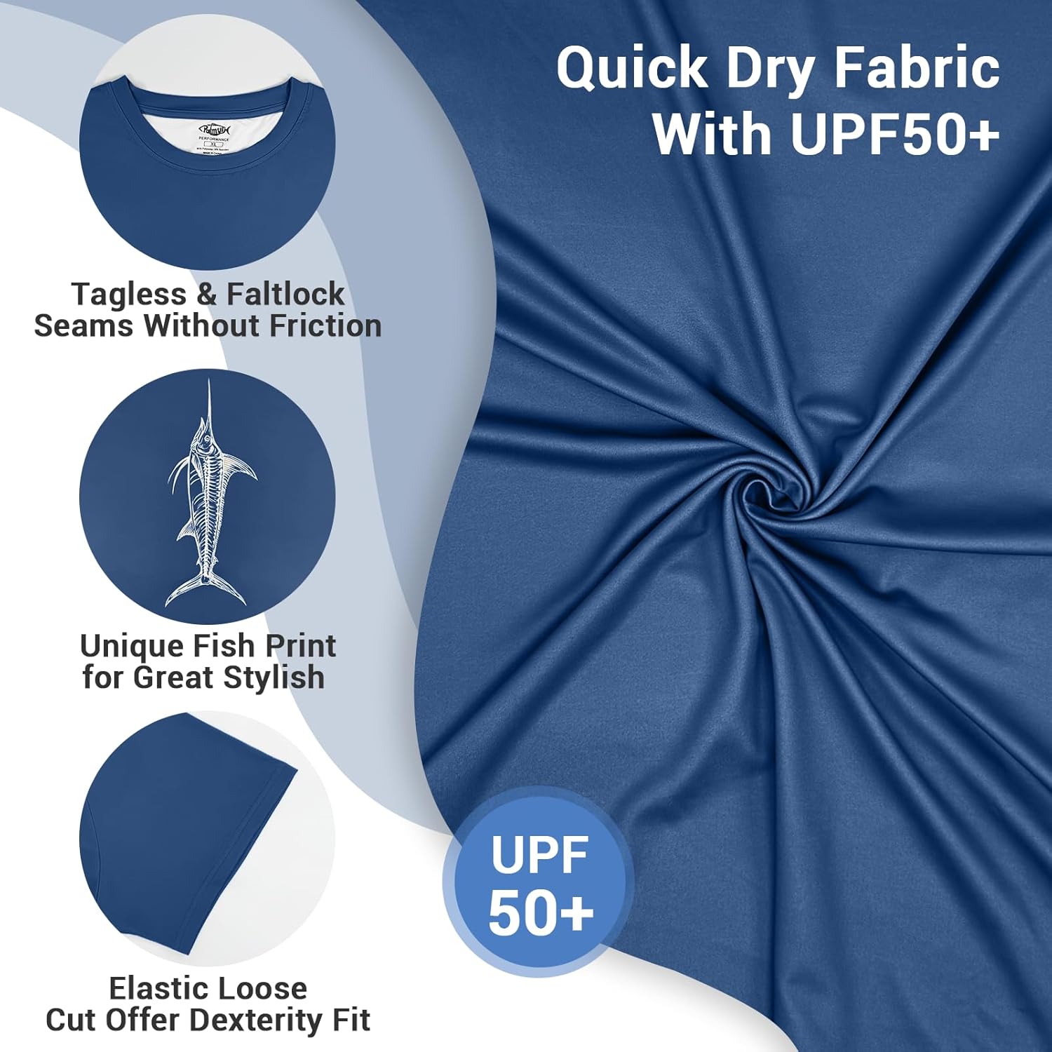 Palmyth Men's Fishing UPF 50+ Sun Protection Short Sleeve T-Shirt - Image 5