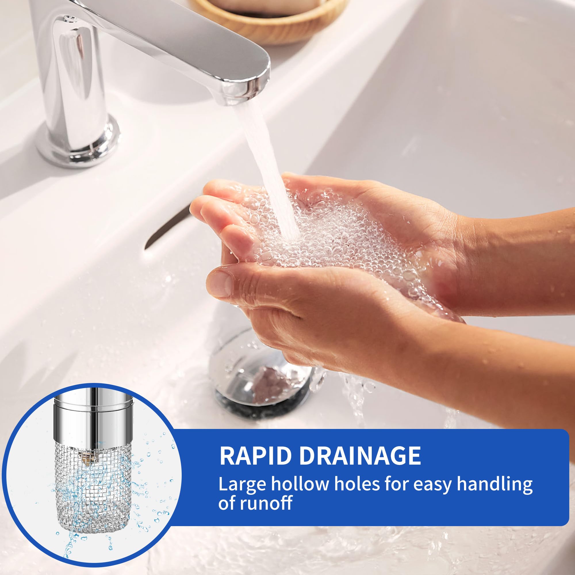 Tapon Lavabo,2 Piezas Valvula Lavabo 34-40mm Tapon Lavabo Click Clack Universal Tapón Desague Lavabo Tapa De Fregadero De Acero Inoxidable Tapones Lavabo Para Lavabo, Tapón De Desagüe De Suelo De Baño