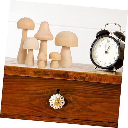 Miniatura 7 de EXCEART 12 pcs Sizes Unfinished People Accessories Mini Decorations White Ornaments Graffiti Party and Unpainted Ornament Art Home Mushrooms Craft